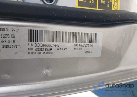 2017 Chrysler 300 Limited z USA, uszkodzony, nr VIN 2C3CCAAG0HH577645